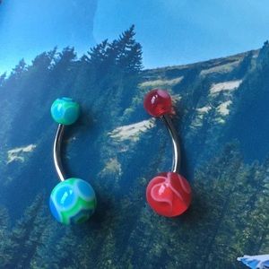 Two Cute Surgical Steel Belly Rings